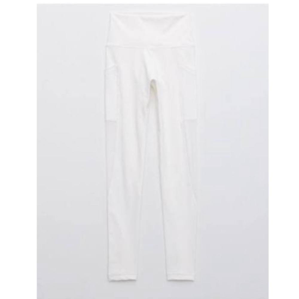 Aerie high waisted 7/8 mesh white leggings
